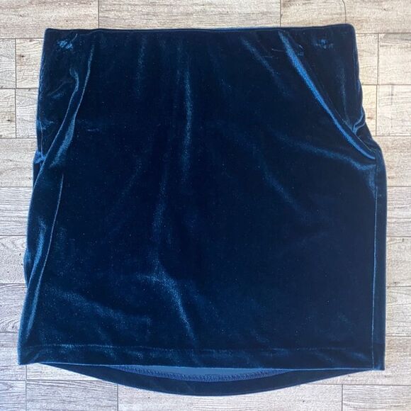 BCBG, Velvet, Midnight Blue Haze, Bodycon Mini Skirt - Picture 4 of 16